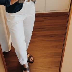 White high waisted corduroy pant